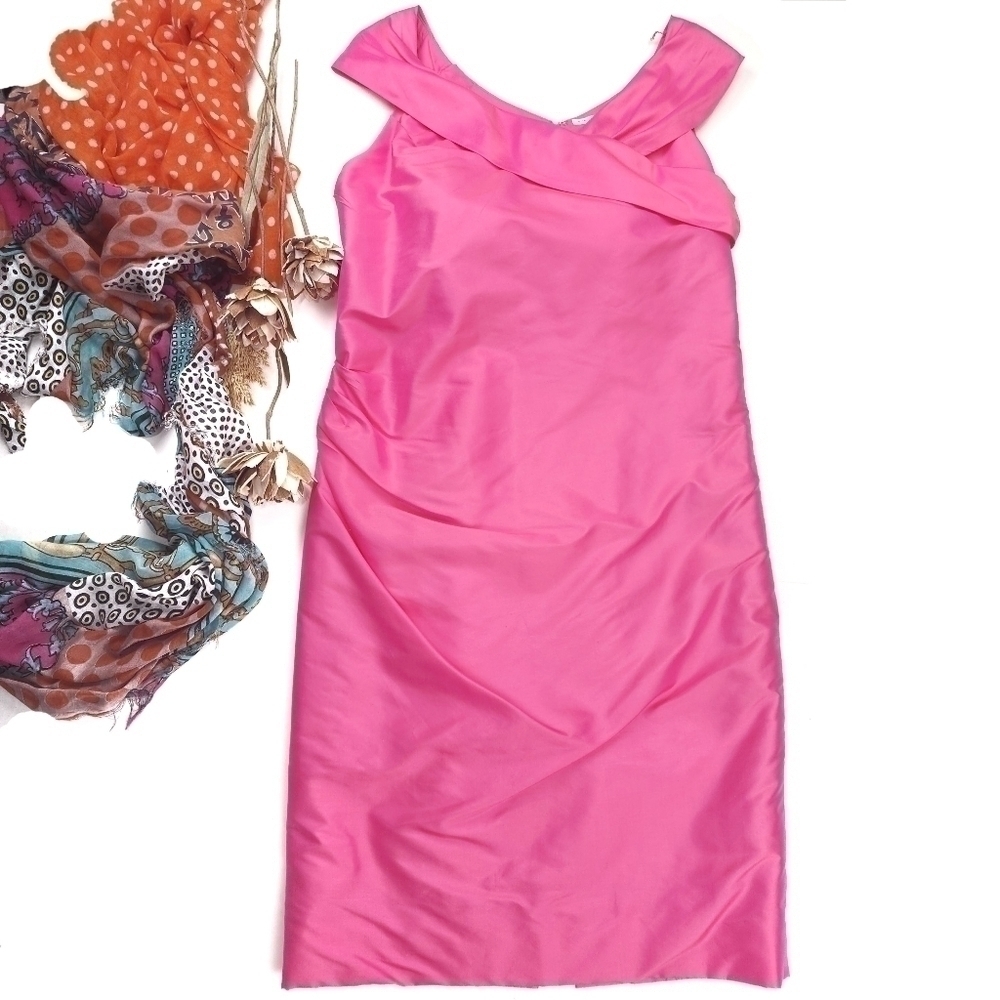 Marisa Baratelli Pink Thai Silk Formal Dress sz 10 - Picture 14 of 14